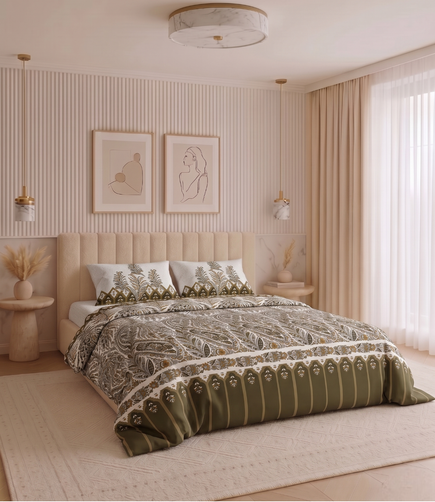 Heritage King Size Cotton Bedsheet - Premium 100% Pure Cotton Bedsheet