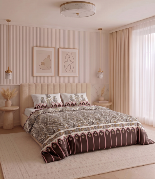 Heritage King Size Cotton Bedsheet - Luxury 100% Pure Cotton Bedding Distinctive Comfort