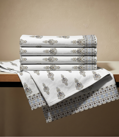 Heritage King Size Cotton Bedsheet - Luxury 100% Pure Cotton Bedding