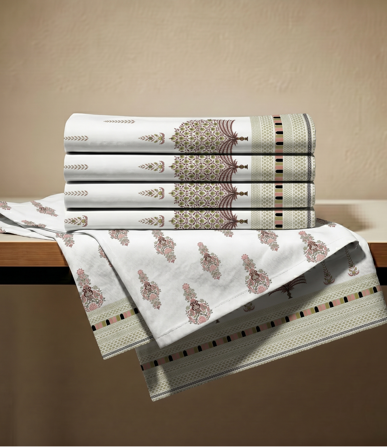 Heritage King Size Cotton Bedsheet - Luxury Pure Cotton Bed Linen