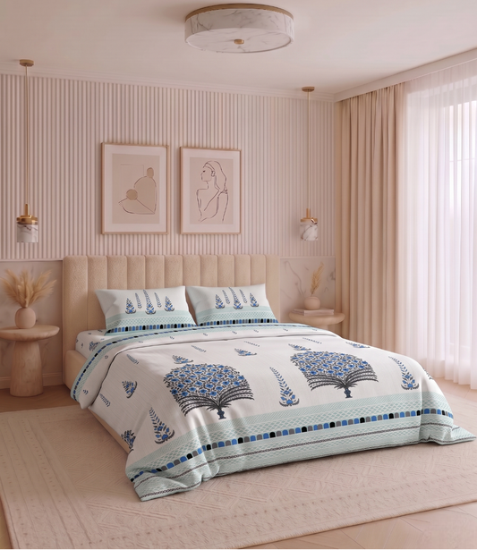 Heritage King Size Cotton Bedsheet - Premium Pure Cotton Bedding