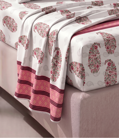 Heritage King Size Cotton Bedsheet - Premium 100% Pure Cotton Bed Linen