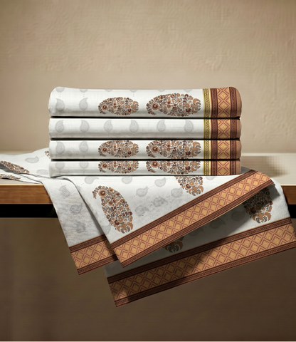Heritage King Size Cotton Bedsheet - Premium 100% Pure Cotton Bedding