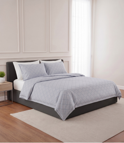 Mayra Slate Blue King Size Cotton Bedsheet – Elegant Cool Tone Bedding