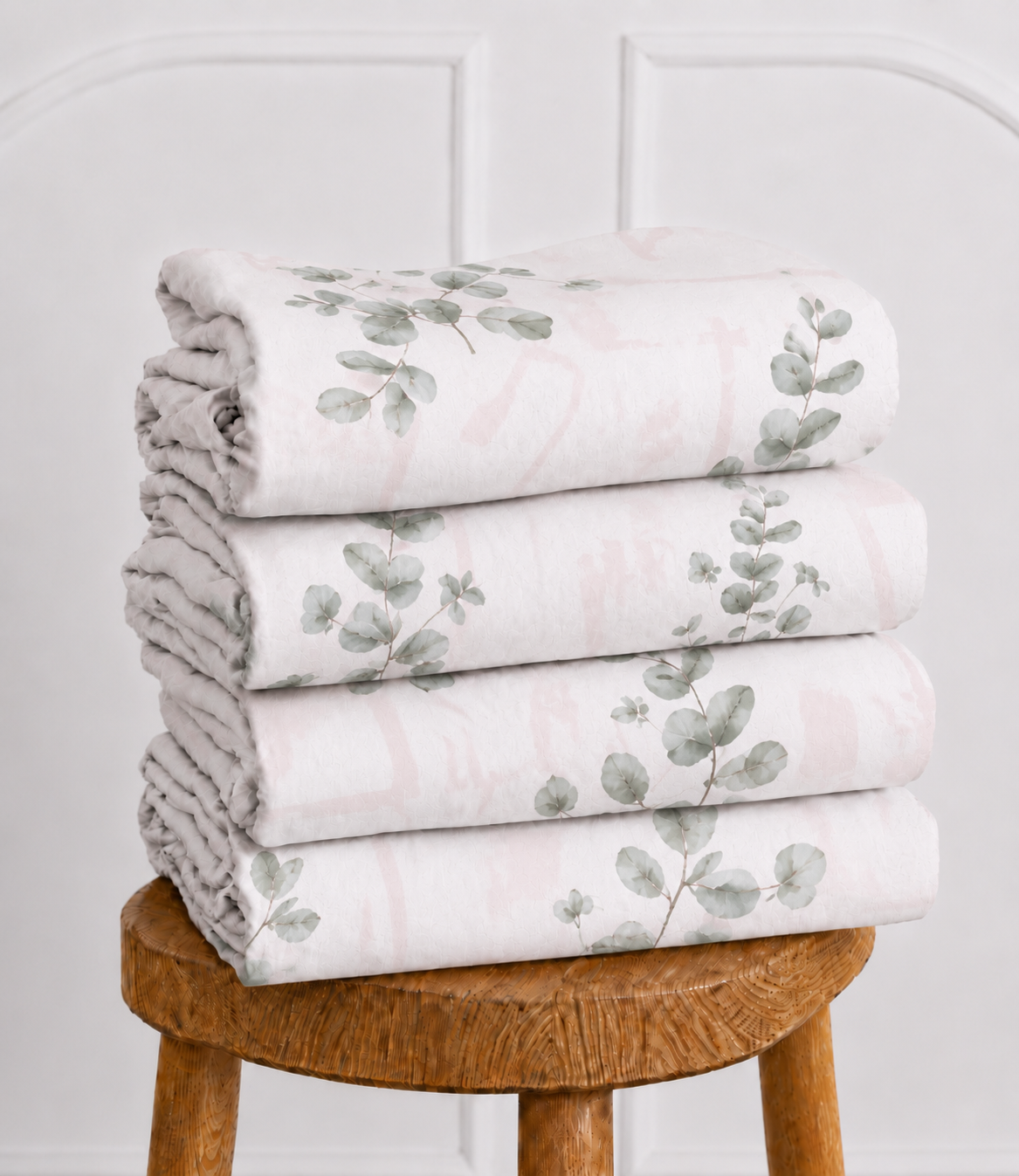 Arizona Blush Eucalyptus King Size Cotton Bedsheet – Soft Botanical Elegance