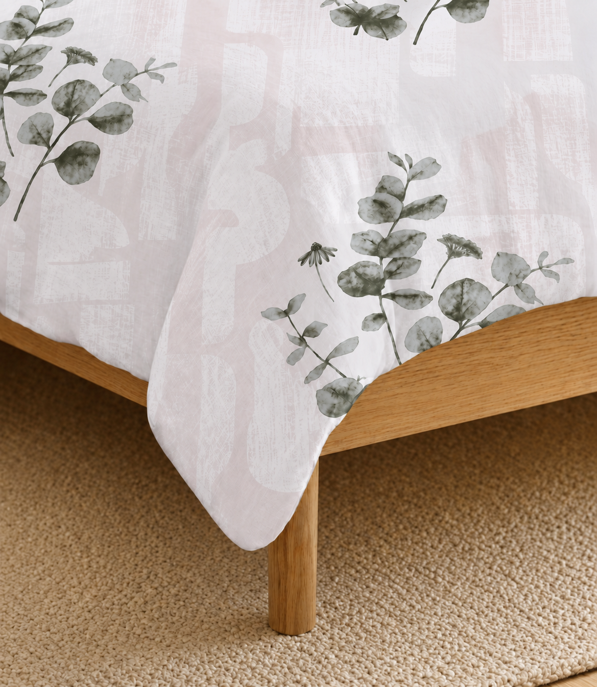 Arizona Blush Sage Eucalyptus King Size Cotton Bedsheet – Botanical Serenity
