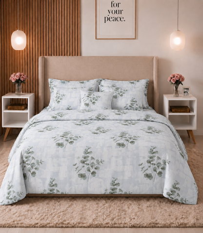 Arizona Sage Mist Eucalyptus King Size Cotton Bedsheet – Fresh Botanical Comfort