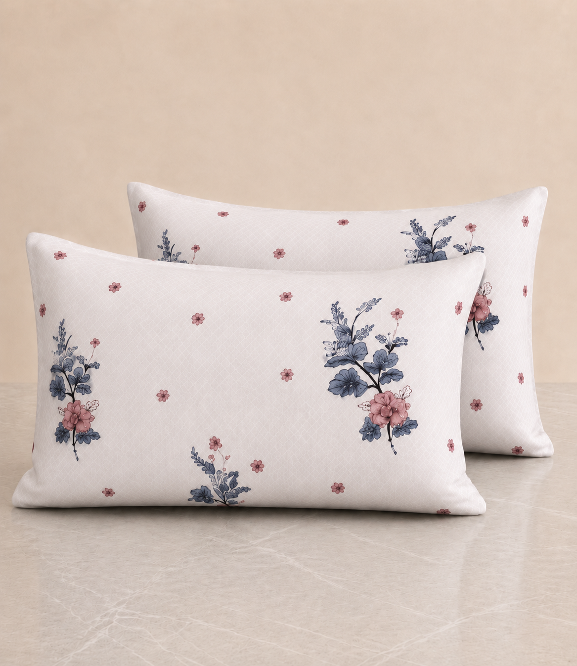 Arizona Indigo Blossom King Size Cotton Bedsheet – Floral Grace & Everyday Comfort
