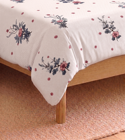 Arizona Indigo Blossom King Size Cotton Bedsheet – Floral Grace & Everyday Comfort