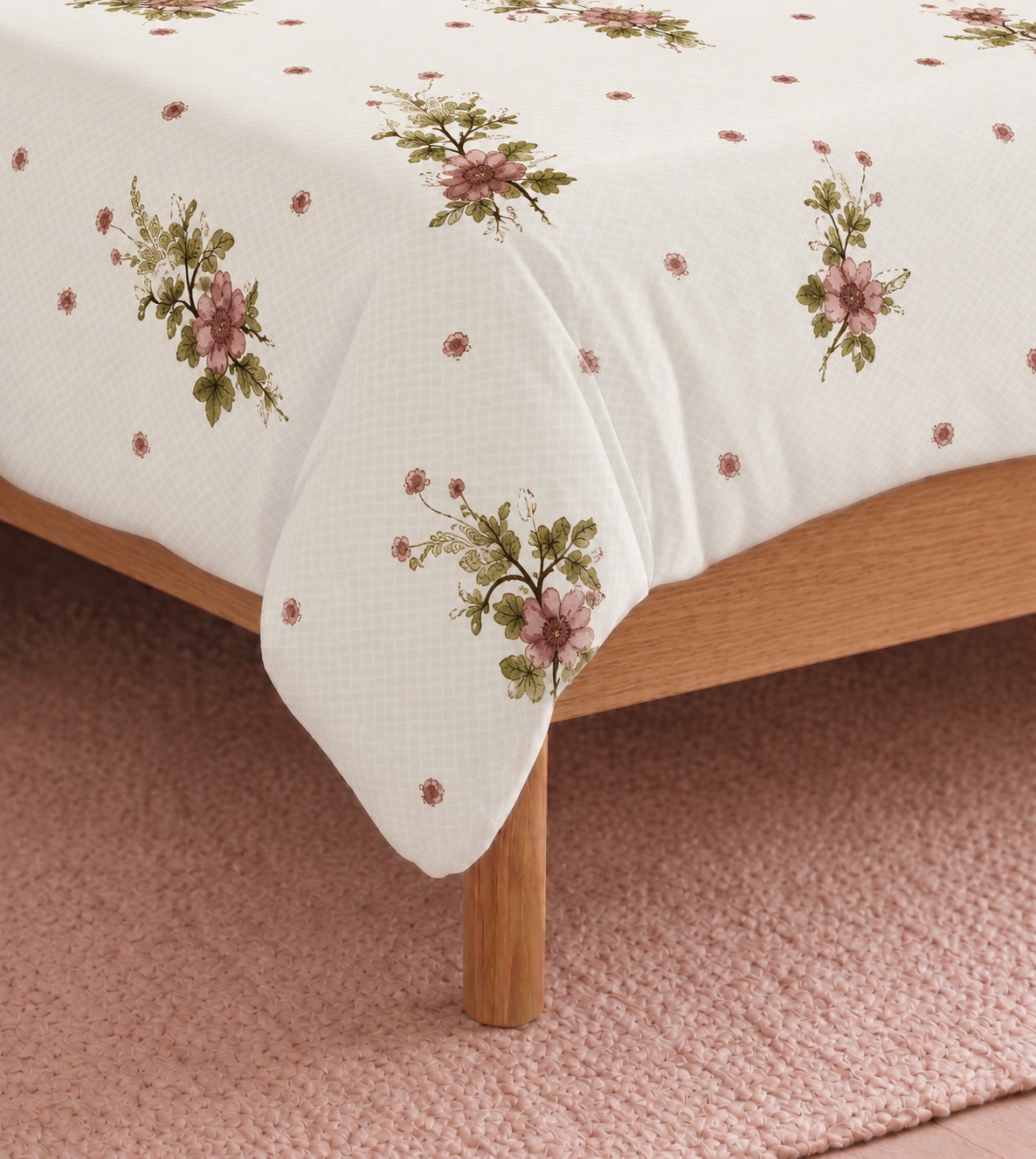 Arizona Rose Meadow King Size Cotton Bedsheet – Floral Elegance & Soft Comfort
