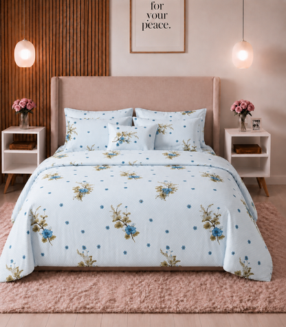 Arizona Sky Blossom King Size Cotton Bedsheet – Floral Freshness & Everyday Comfort