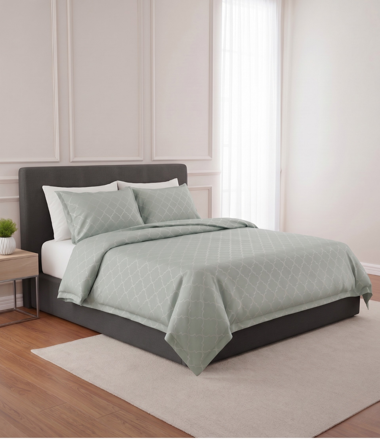 Mayra Tea Green King Size Cotton Bedsheet – Natural Fresh Bedding