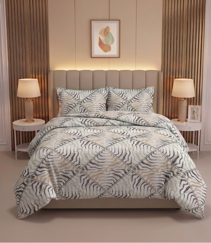 Feel Good Queen Size Pure Cotton Bedsheet - Happiness Blooms Design | Uplifting Cotton Bedding