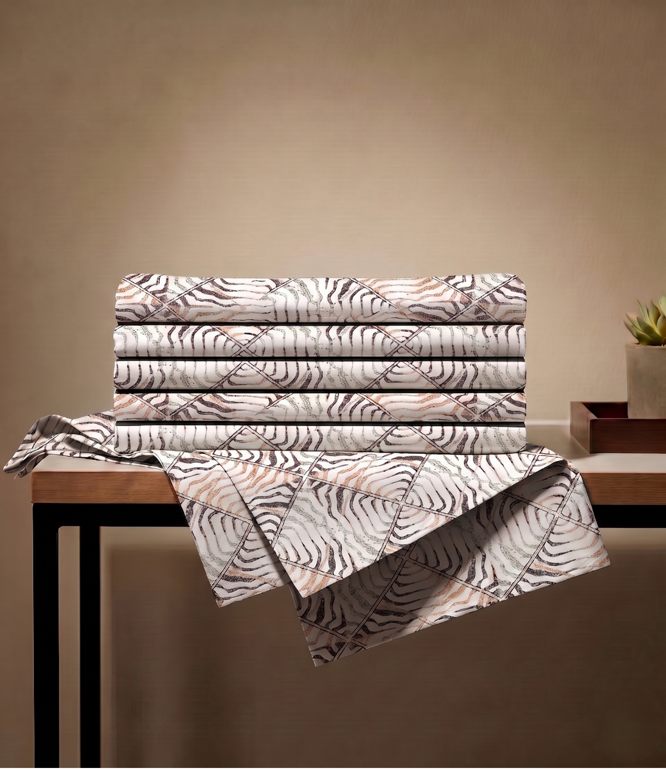 Feel Good Queen Pure Cotton Bedsheet - Sunshine Stripes Pattern | Cheerful Cotton Bedding
