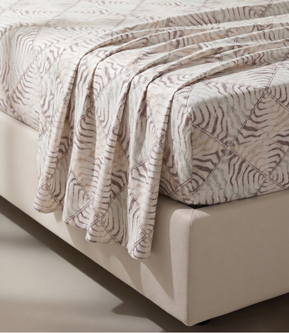 Feel Good Queen Size Cotton Bedsheet - Peaceful Waves Design | Calming Pure Cotton