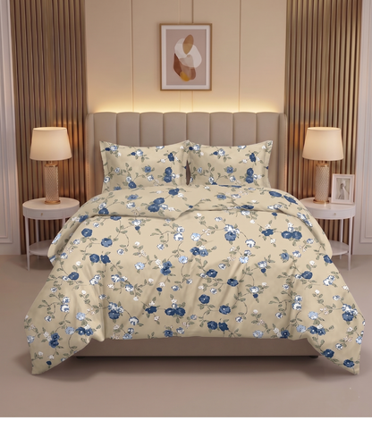 Feel Good Queen Size Pure Cotton Bedsheet - Harmony Circles Design | Balanced Cotton Bedding