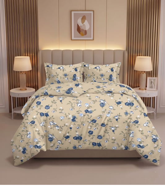 Feel Good Queen Size Pure Cotton Bedsheet - Harmony Circles Design | Balanced Cotton Bedding