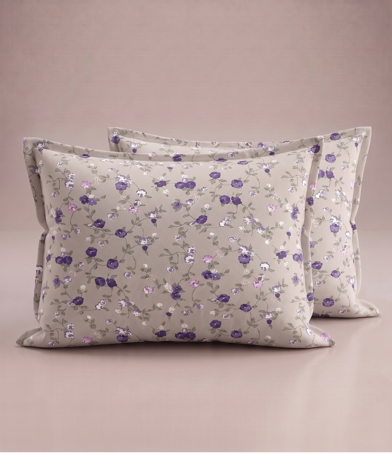 Feel Good Queen Pure Cotton Bedsheet - Serenity Leaves Pattern | Nature-Inspired Cotton