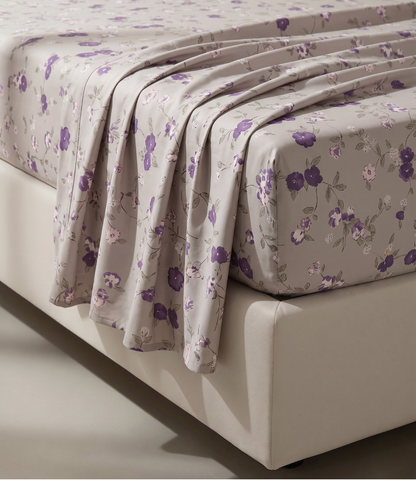 Feel Good Queen Pure Cotton Bedsheet - Serenity Leaves Pattern | Nature-Inspired Cotton