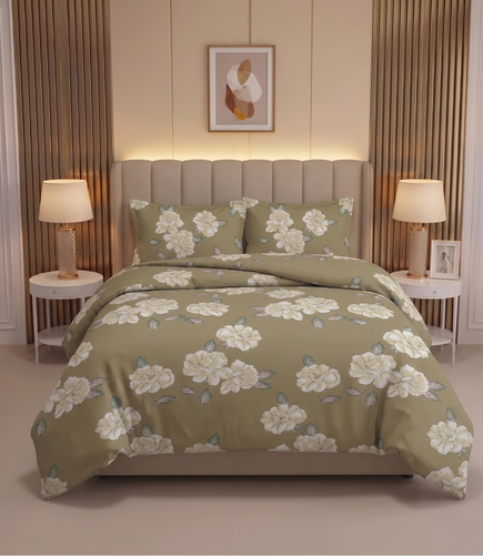 Feel Good Queen Size Cotton Bedsheet - Zen Garden Design | Peaceful Pure Cotton