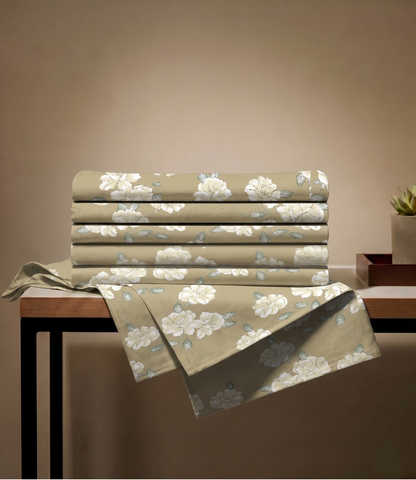 Feel Good Queen Size Cotton Bedsheet - Zen Garden Design | Peaceful Pure Cotton