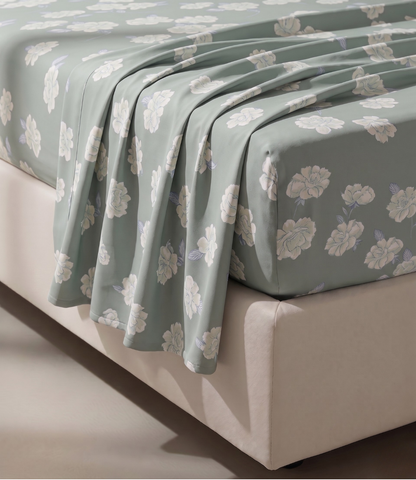 Feel Good Queen Size Pure Cotton Bedsheet - Wellness Waves Design | Healing Cotton Bedding