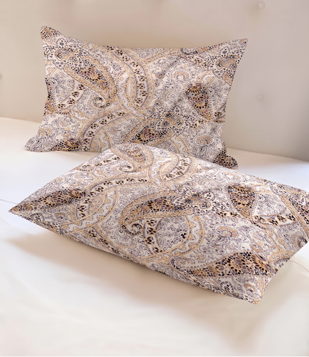 Gracious Ivory Paisley King Size Cotton Bedsheet – Elegant Heritage Premium Comfort