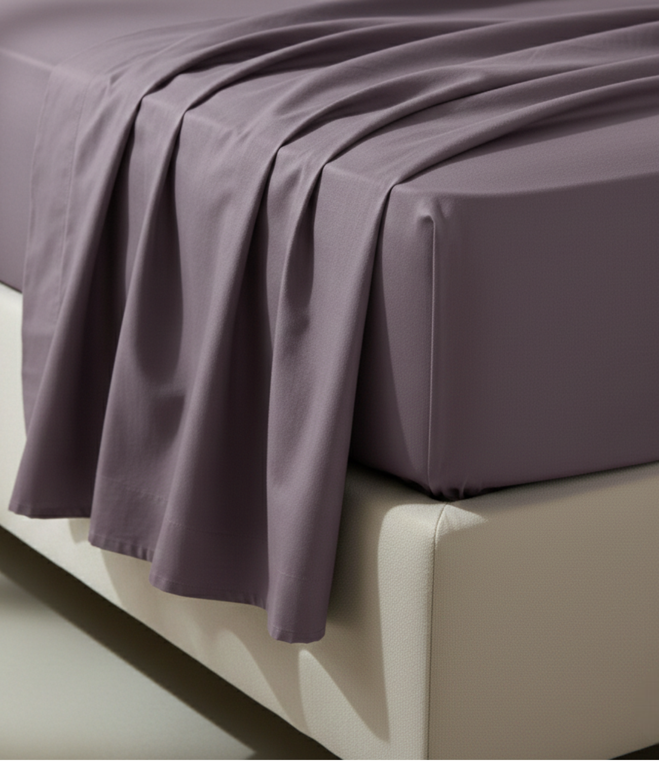Soft Heaven Mauve King Size Cotton Bedsheet – Pastel Solid Premium Bedding