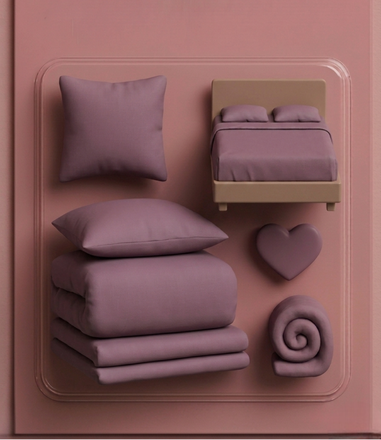 Soft Heaven Mauve King Size Cotton Bedsheet – Pastel Solid Premium Bedding