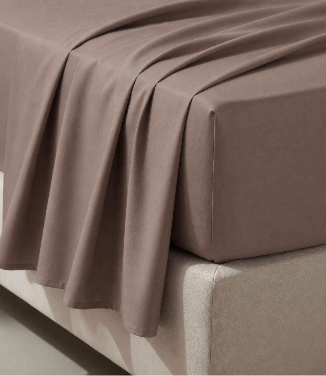 Soft Heaven Khakhi King Size Cotton Bedsheet – Earthy Neutral Bedding