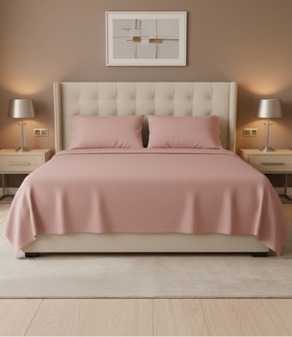 Soft Heaven Dusty Rose King Size Cotton Bedsheet – Soft Elegant Bedding
