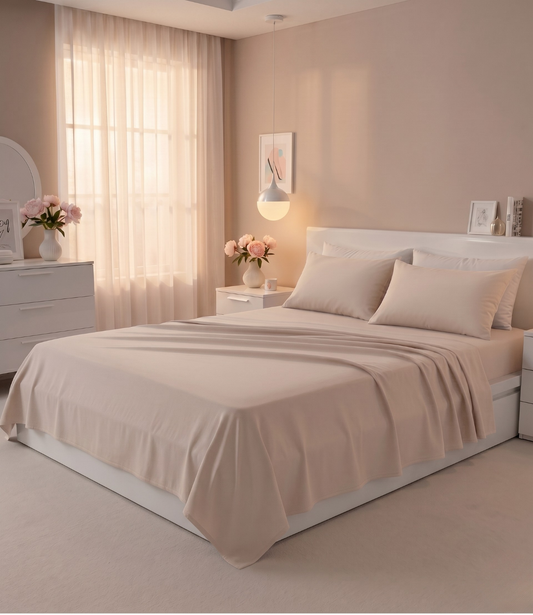 Soft Heaven Smoke Grey King Size Cotton Bedsheet – Modern Minimal Bedding