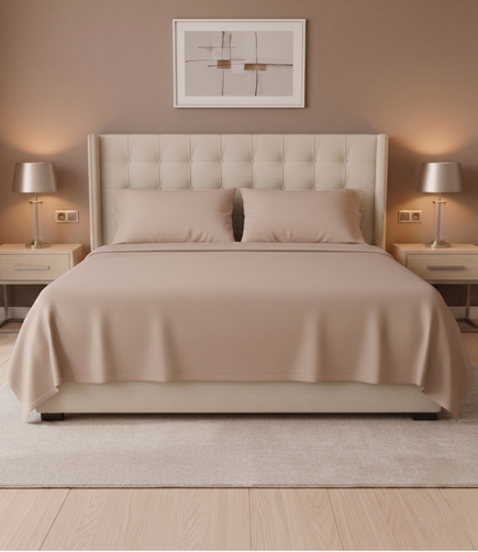 Soft Heaven Smoke Grey King Size Cotton Bedsheet – Modern Minimal Bedding