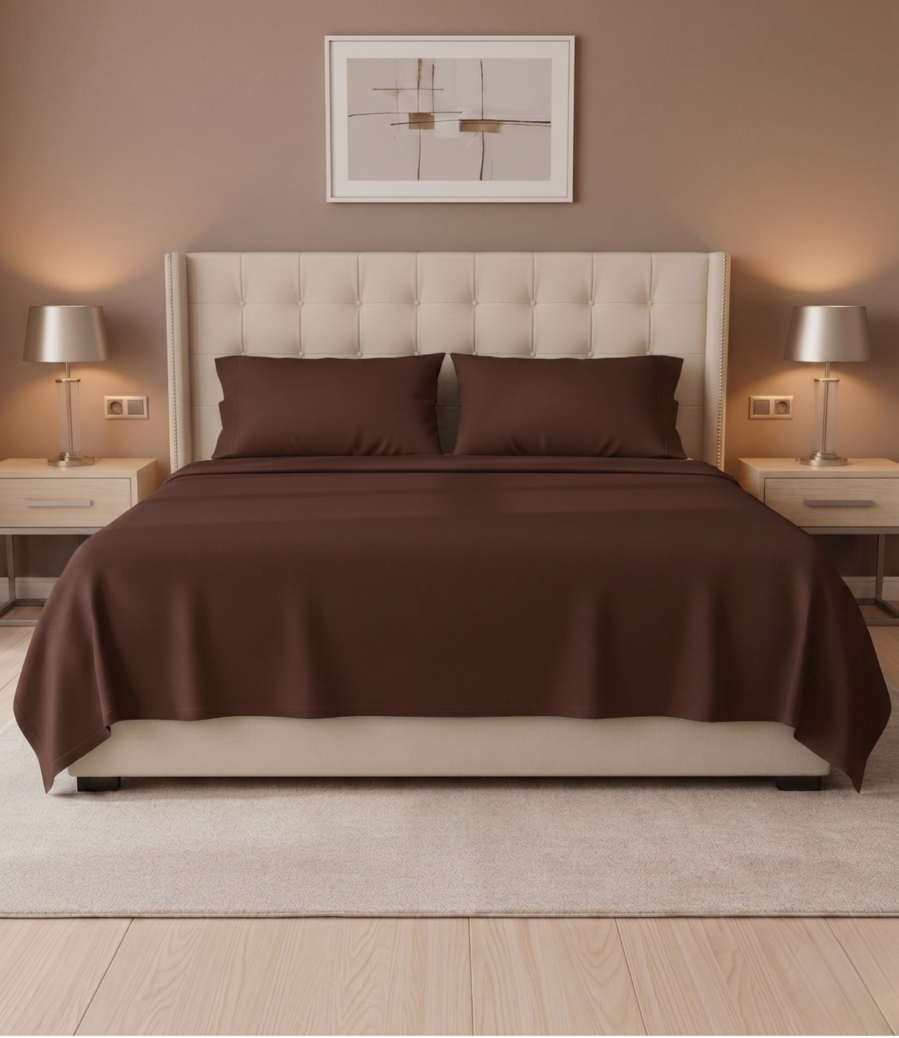 Soft Heaven Coffee Brown King Size Cotton Bedsheet – Rich Cozy Bedding