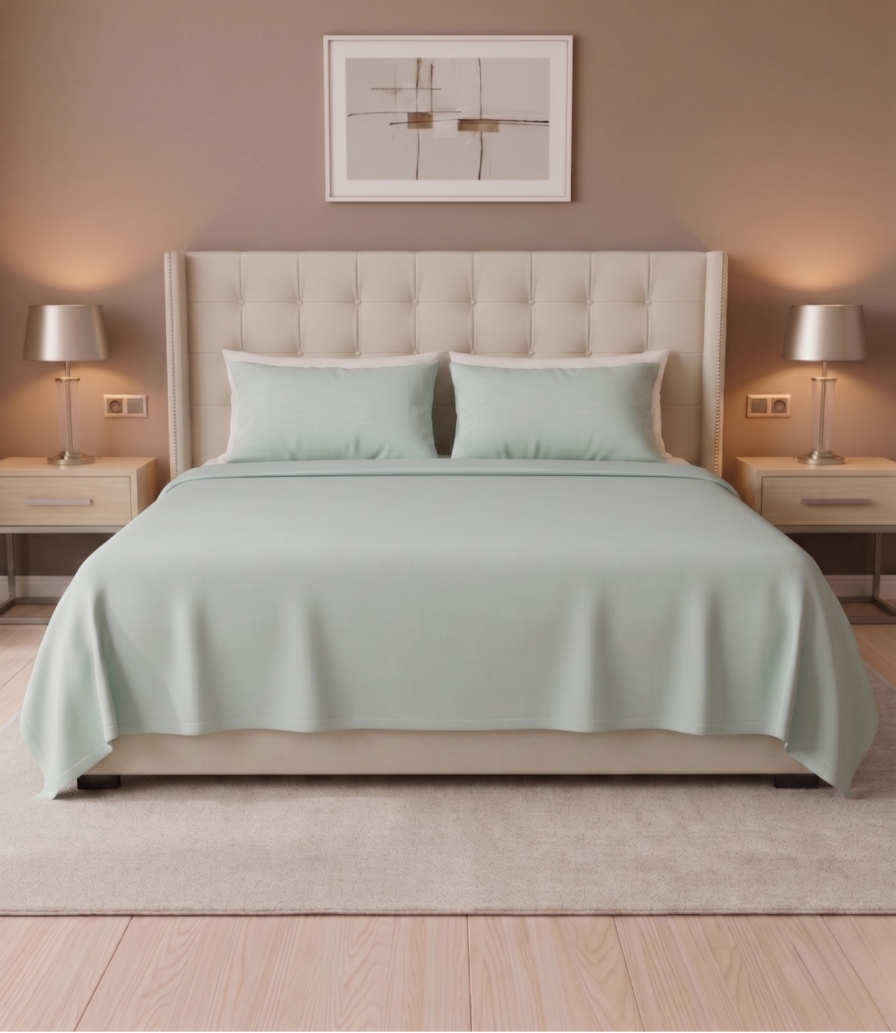 Soft Heaven Ivory King Size Cotton Bedsheet – Elegant Solid Premium Bedding