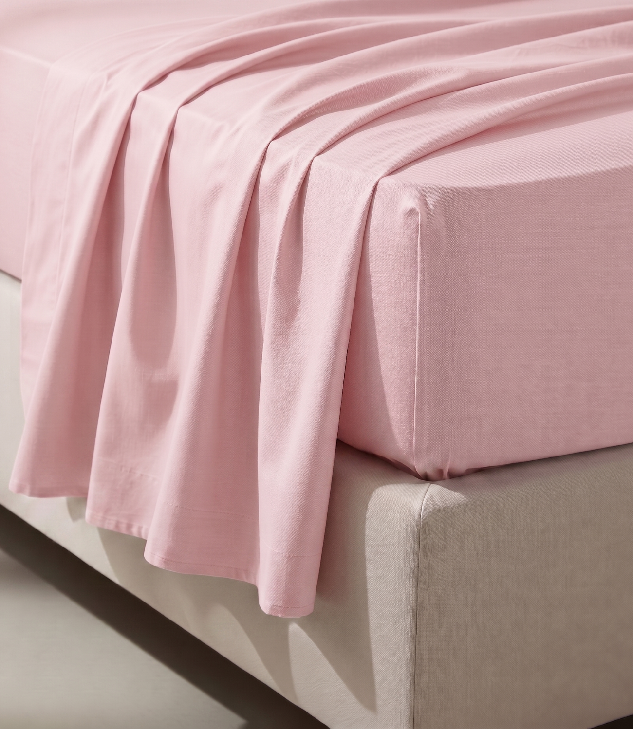 Soft Heaven Cameo Rose King Size Cotton Bedsheet – Elegant Solid Premium Bedding