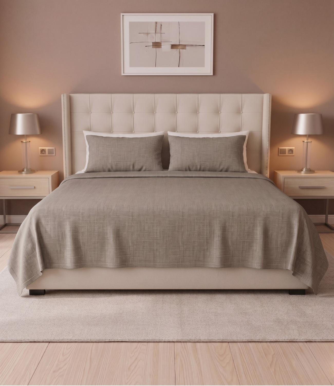 Soft Heaven Mocha King Size Cotton Bedsheet – Earthy Solid Premium Bedding