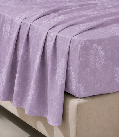 Elite Weave Lavender Floral Vine King Size Cotton Bedsheet – Serene Elegance & Everyday Comfort