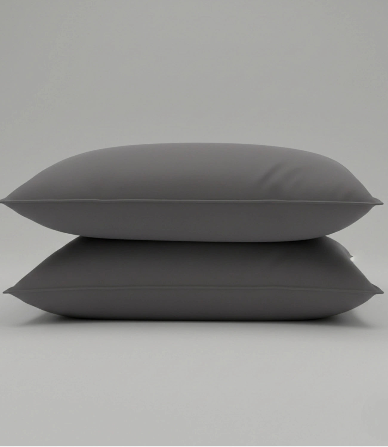 Set of two Soft Heaven dark grey cotton pillow covers for king size bedding with a soft, smooth, wrinkle-resistant finish.