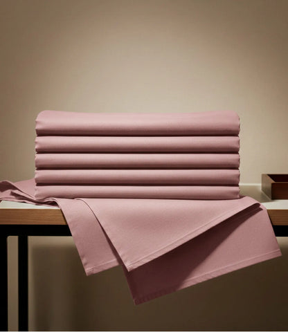 Folded Soft Heaven Dusty Rose King Size Cotton Bedsheet Set Showing Premium Soft Cotton Fabric