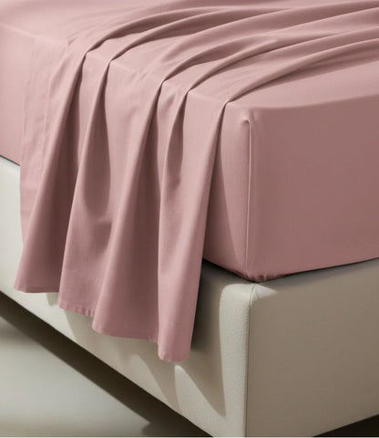 Close-Up of Soft Heaven Dusty Rose King Size Cotton Bedsheet Highlighting Smooth Soft Fabric and Elegant Finish