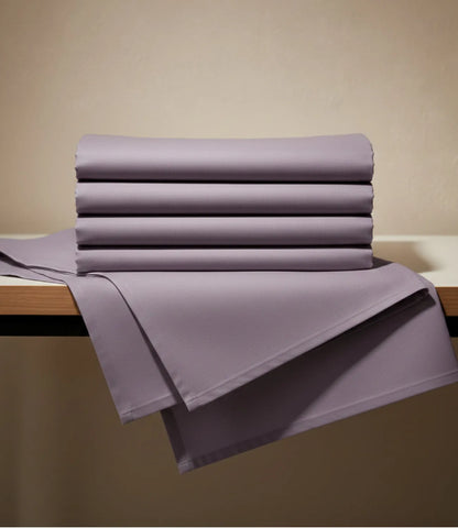 Folded Soft Heaven Mauve King Size Cotton Bedsheet Set Showcasing Soft Fabric and Premium Finish