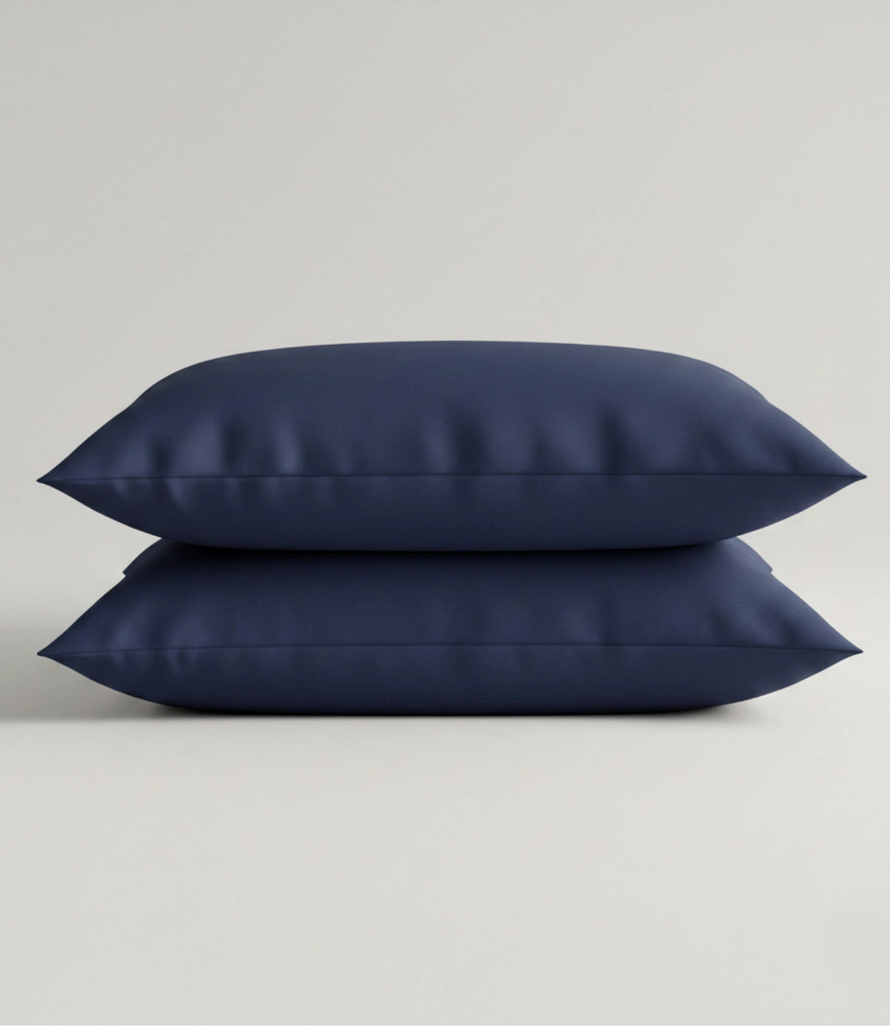 Set of two Soft Heaven navy blue cotton pillow covers for king size bedding, featuring a soft, breathable fabric with a smooth, luxurious finish.