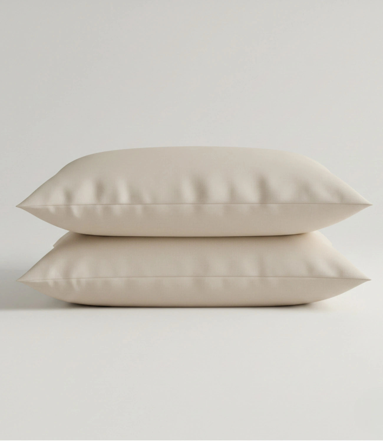 Pair of Soft Heaven pearl white cotton pillow covers for king size bedding set, crafted from soft breathable fabric with a smooth premium finish.