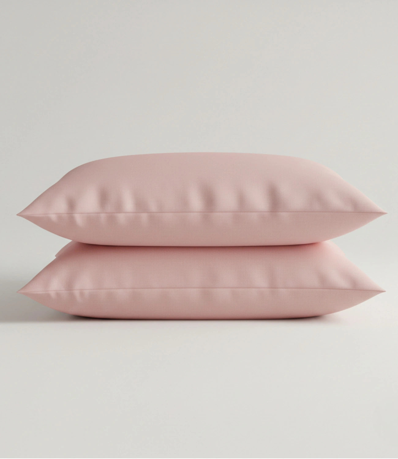 Pair of Soft Heaven rose gold cotton pillow covers for king size bedding set, crafted from soft breathable fabric with a smooth premium finish.