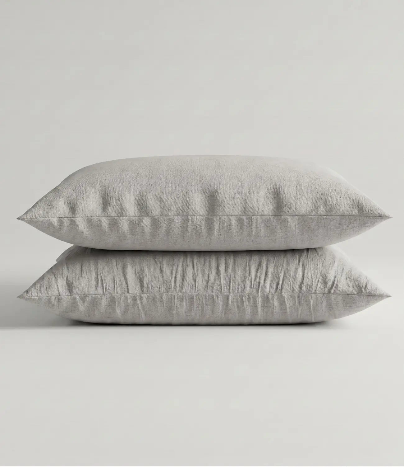 Set of two Soft Heaven silver grey cotton pillow covers with a soft, breathable, and premium finish for king size bedding