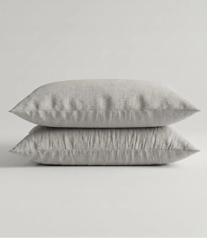Set of two Soft Heaven silver grey cotton pillow covers with a soft, breathable, and premium finish for king size bedding