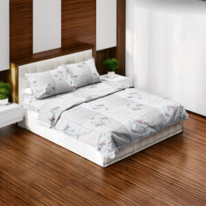 Elegant Floral Cotton Bedsheet Set – King Size
