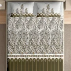 Heritage 100% pure cotton bedsheet in bedroom setting