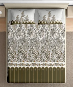 Heritage 100% pure cotton bedsheet in bedroom setting